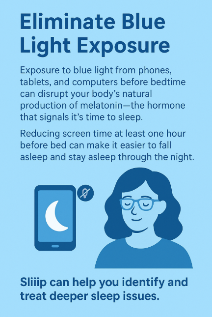 Managing sleep routine by avoing blue light